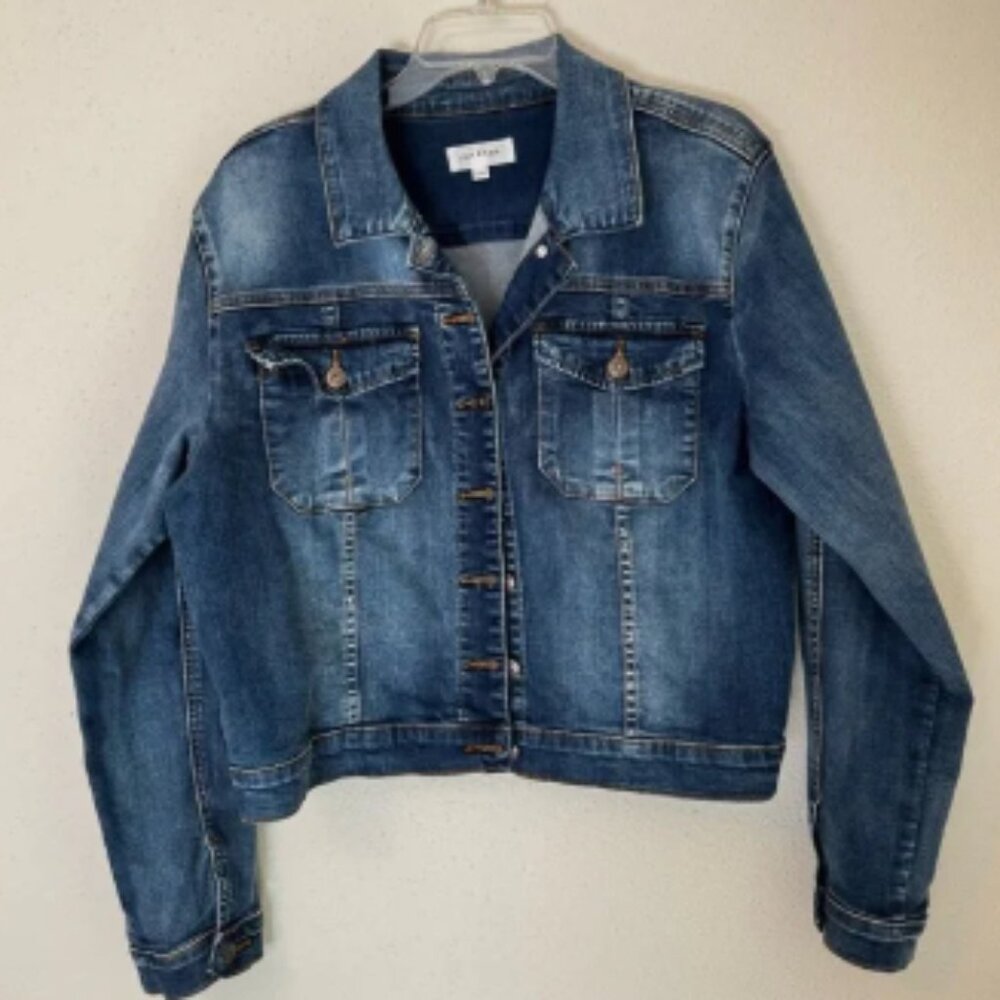 Lila Ryan Womens Stretch Denim Trucker Women’s Jacket Blue Jean Sz XXL